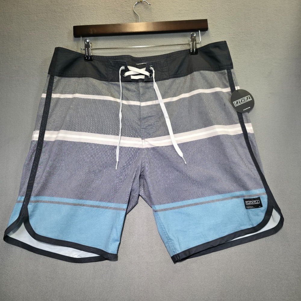 Ezekiel Men's Gray & Blue Board Shorts Size 36 NWT